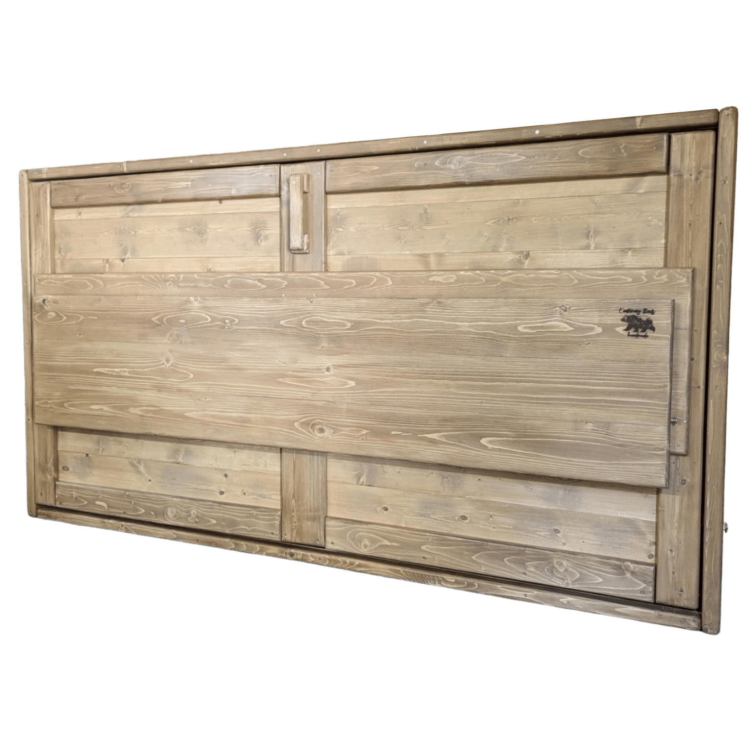 Twin Murphy Bed Horizontal with Desk - Walnut - Kootenay Murphy Beds