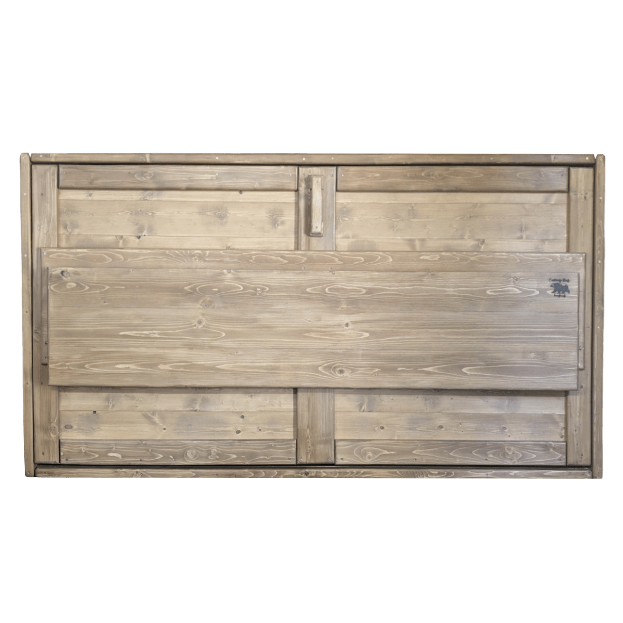 Twin Murphy Bed Horizontal with Desk - Walnut - Kootenay Murphy Beds