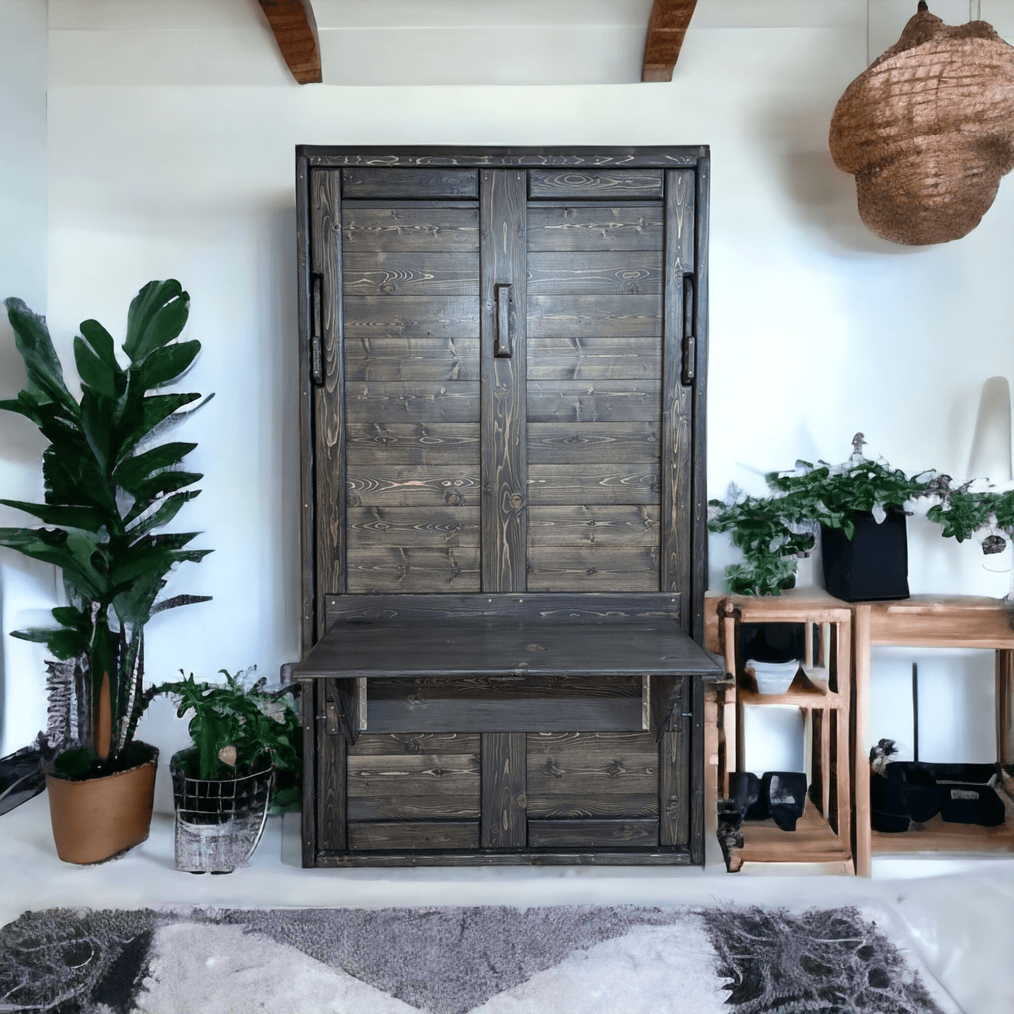 Twin Vertical Murphy Bed - Charcoal - Kootenay Murphy Beds