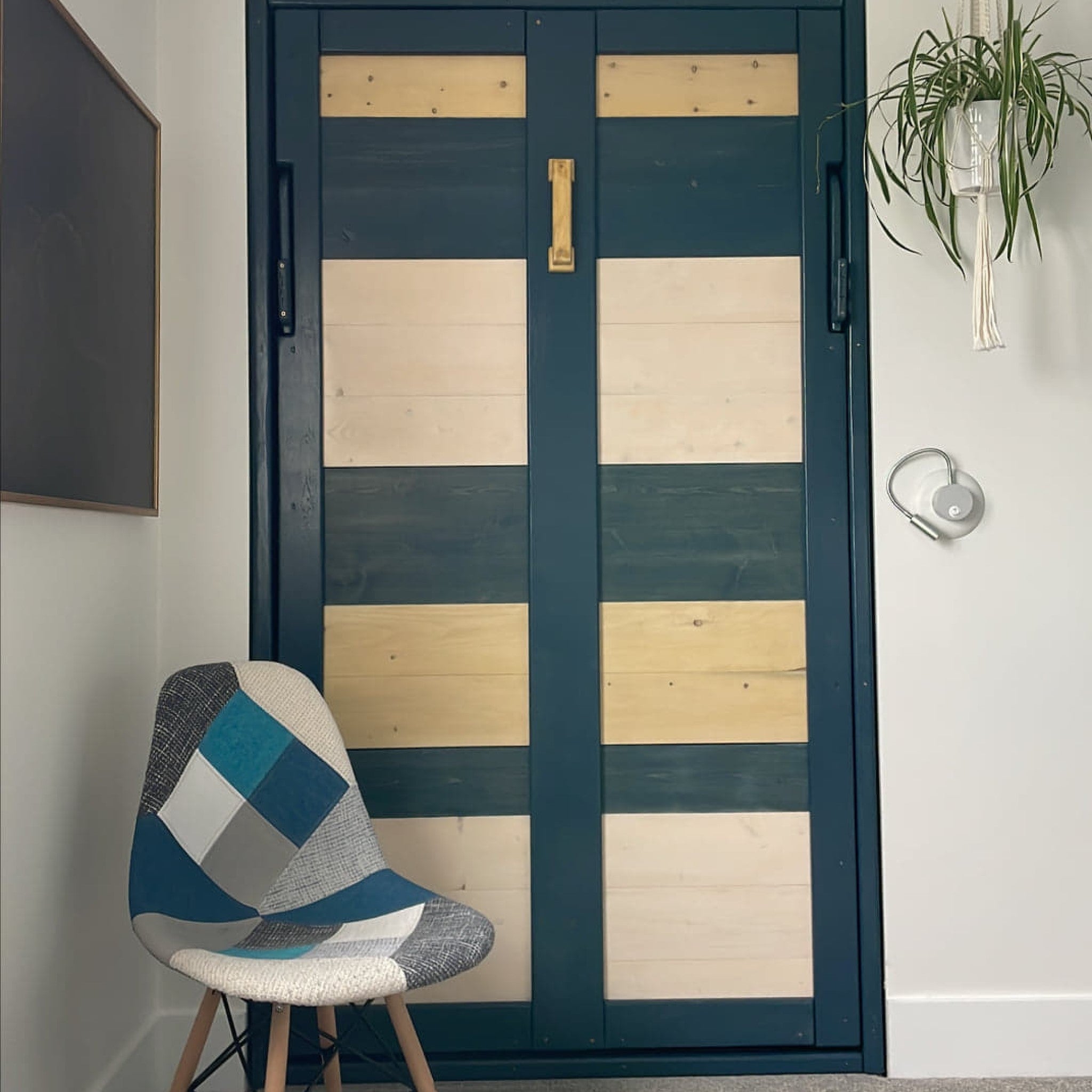 Twin Vertical Murphy Bed - Coastal Blue