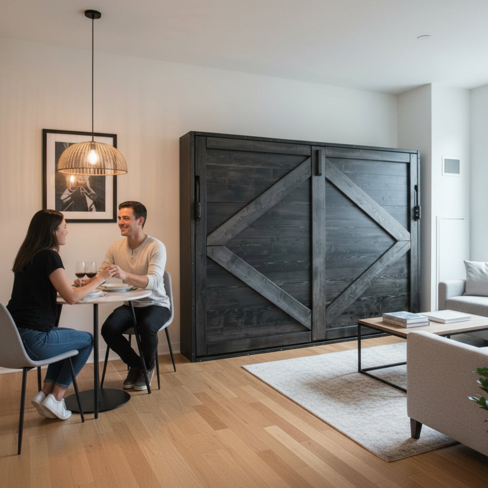 Horizontal Murphy Bed - Charcoal - Kootenay Murphy Beds