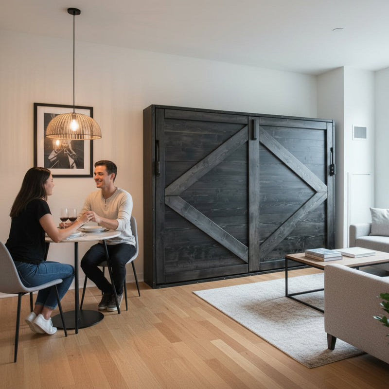 Horizontal Murphy Bed - Charcoal - Kootenay Murphy Beds