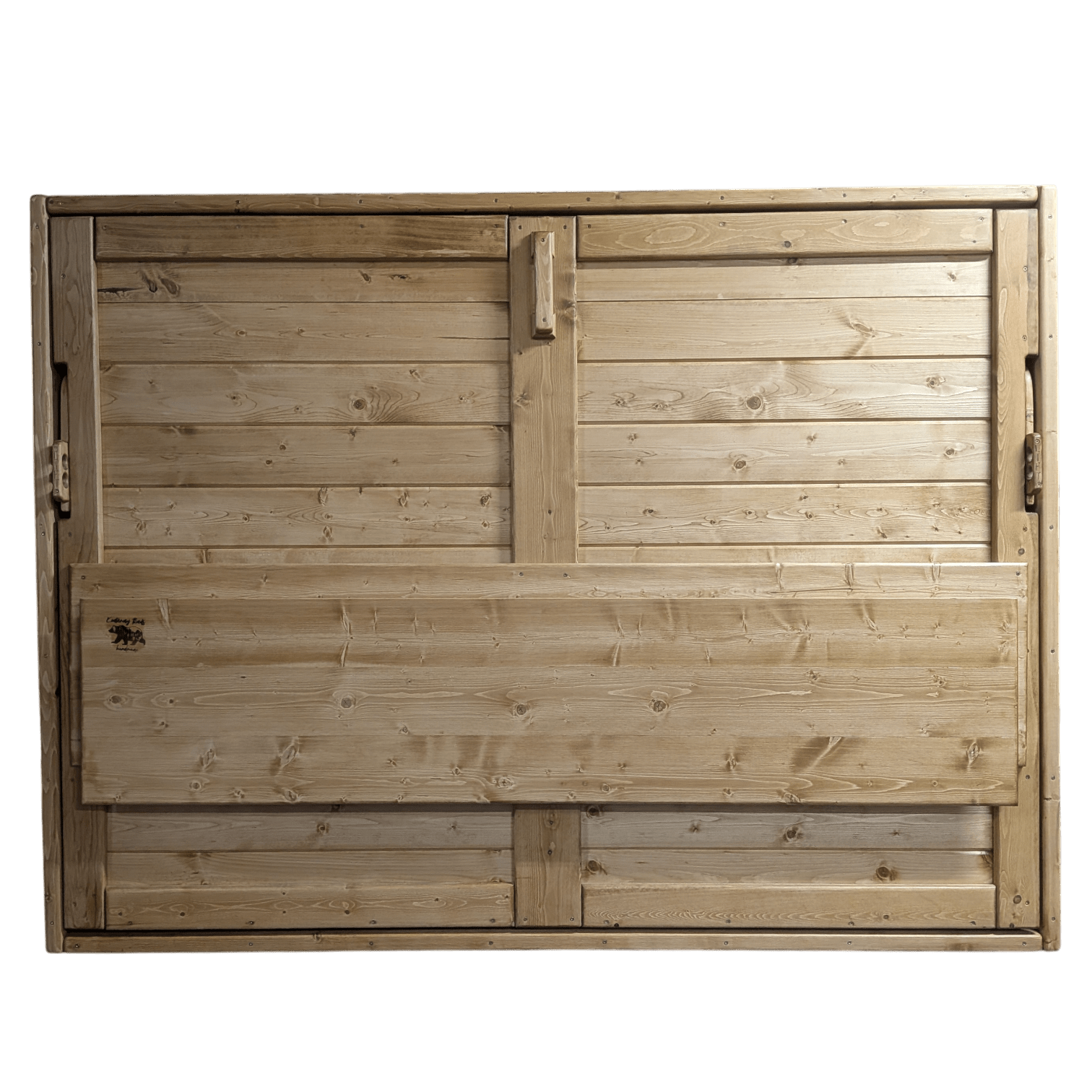 Horizontal Murphy Bed with Desk - Golden Oak - Kootenay Murphy Beds