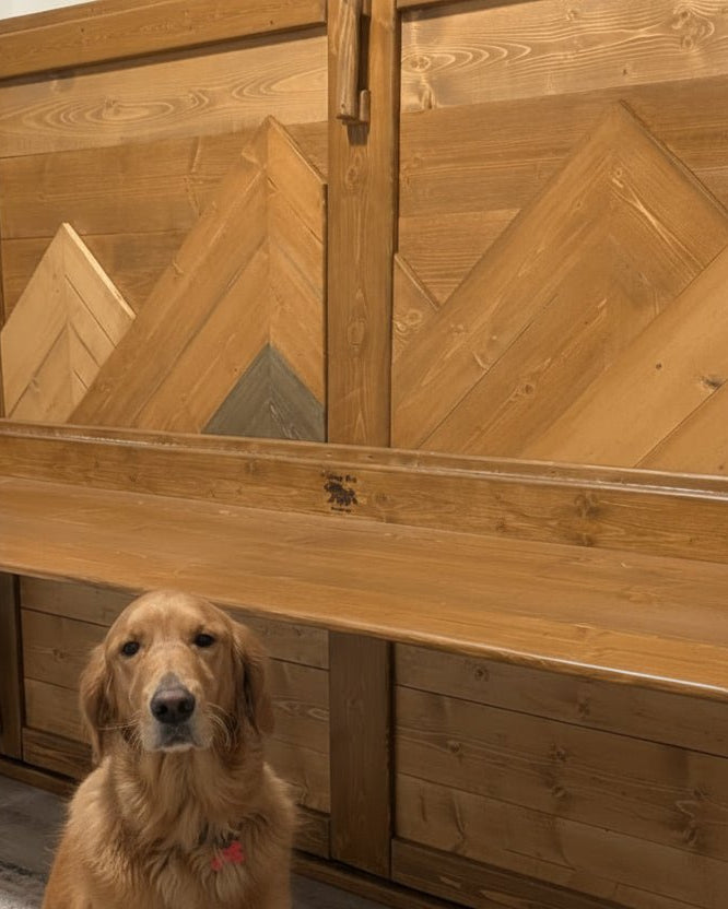 Horizontal Murphy Bed with Stay Level Desk - True Walnut - Kootenay Murphy Beds