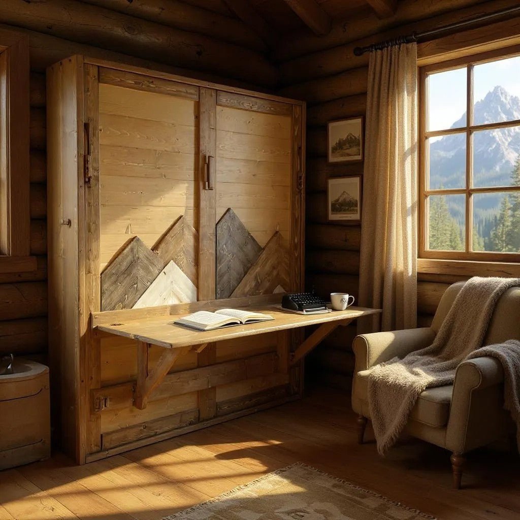 Murphy Bed With Desk - Cedar Mountains - Kootenay Murphy Beds
