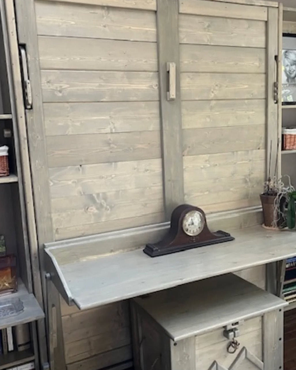 Murphy Bed With Desk - Green - Kootenay Murphy Beds