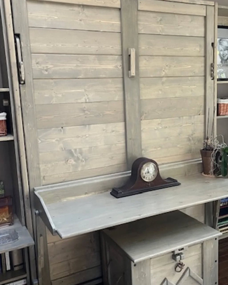 Murphy Bed With Desk - Green - Kootenay Murphy Beds