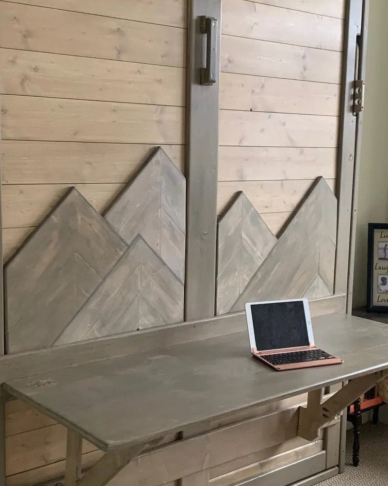 Murphy Bed With Desk - Mountains - Kootenay Murphy Beds