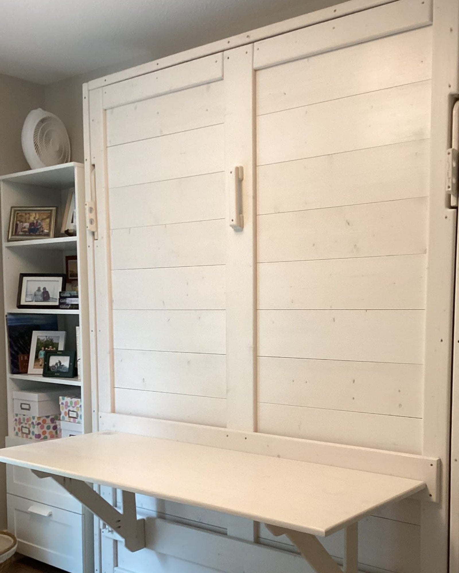 Murphy Bed With Desk - White - Kootenay Murphy Beds