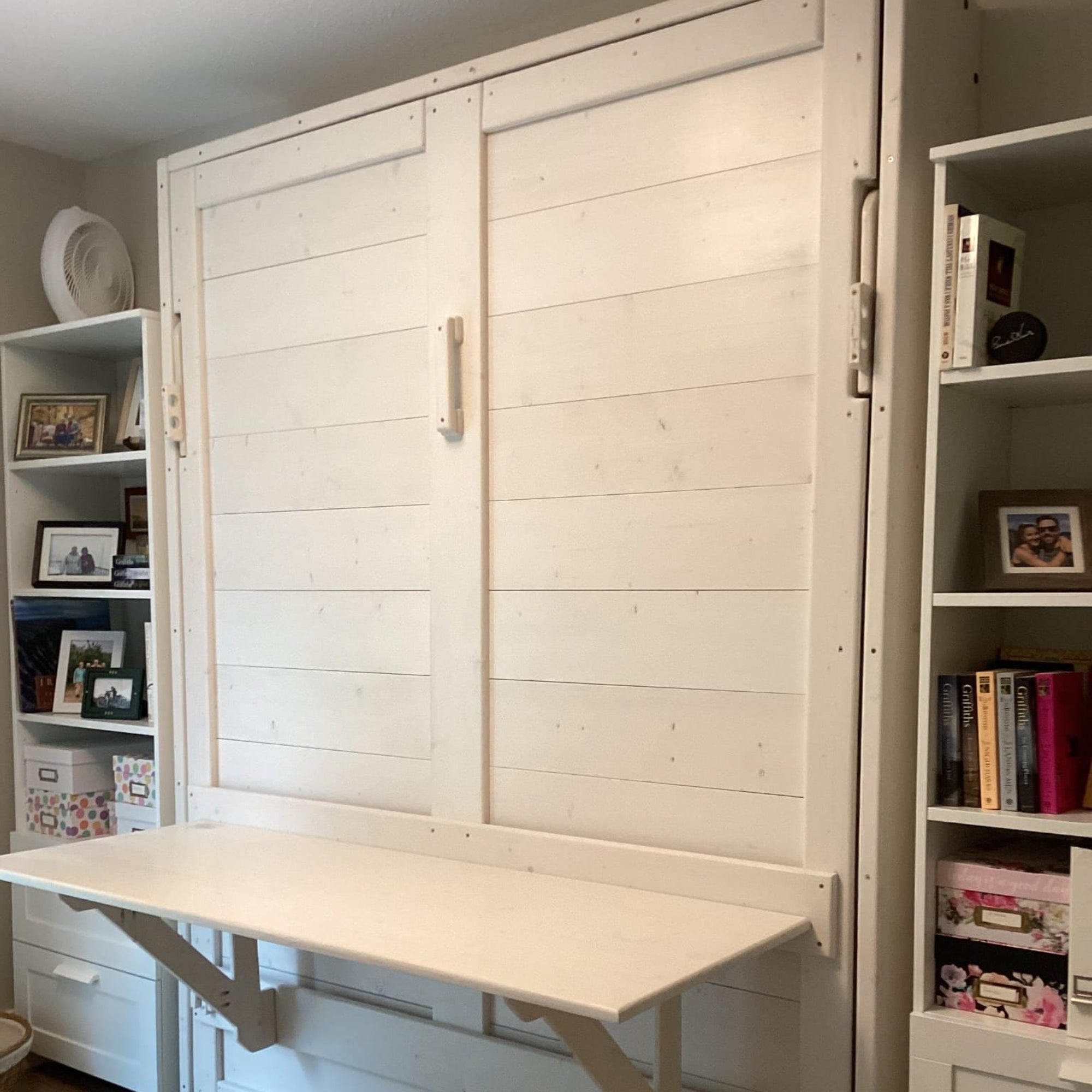 Murphy Bed With Desk - White - Kootenay Murphy Beds