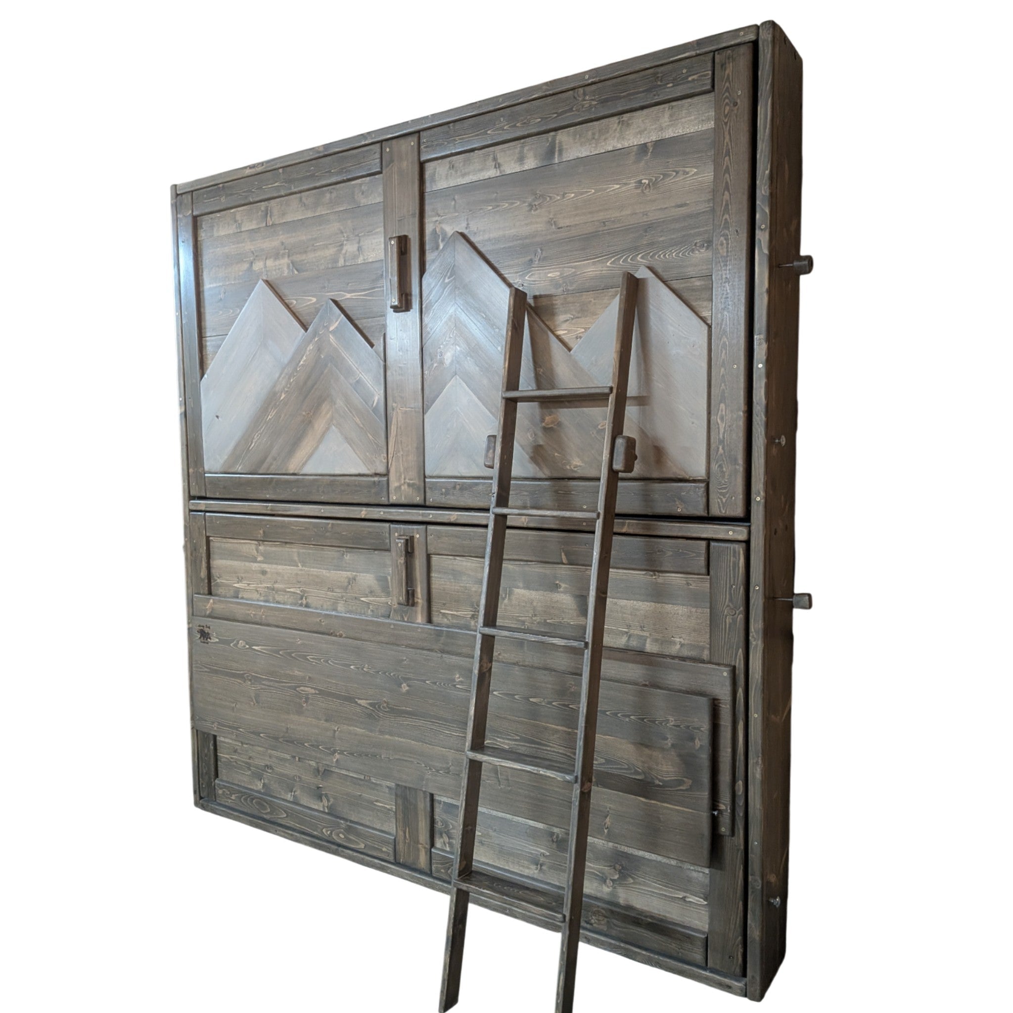 Murphy Bunks - Brown Bark - Kootenay Murphy Beds