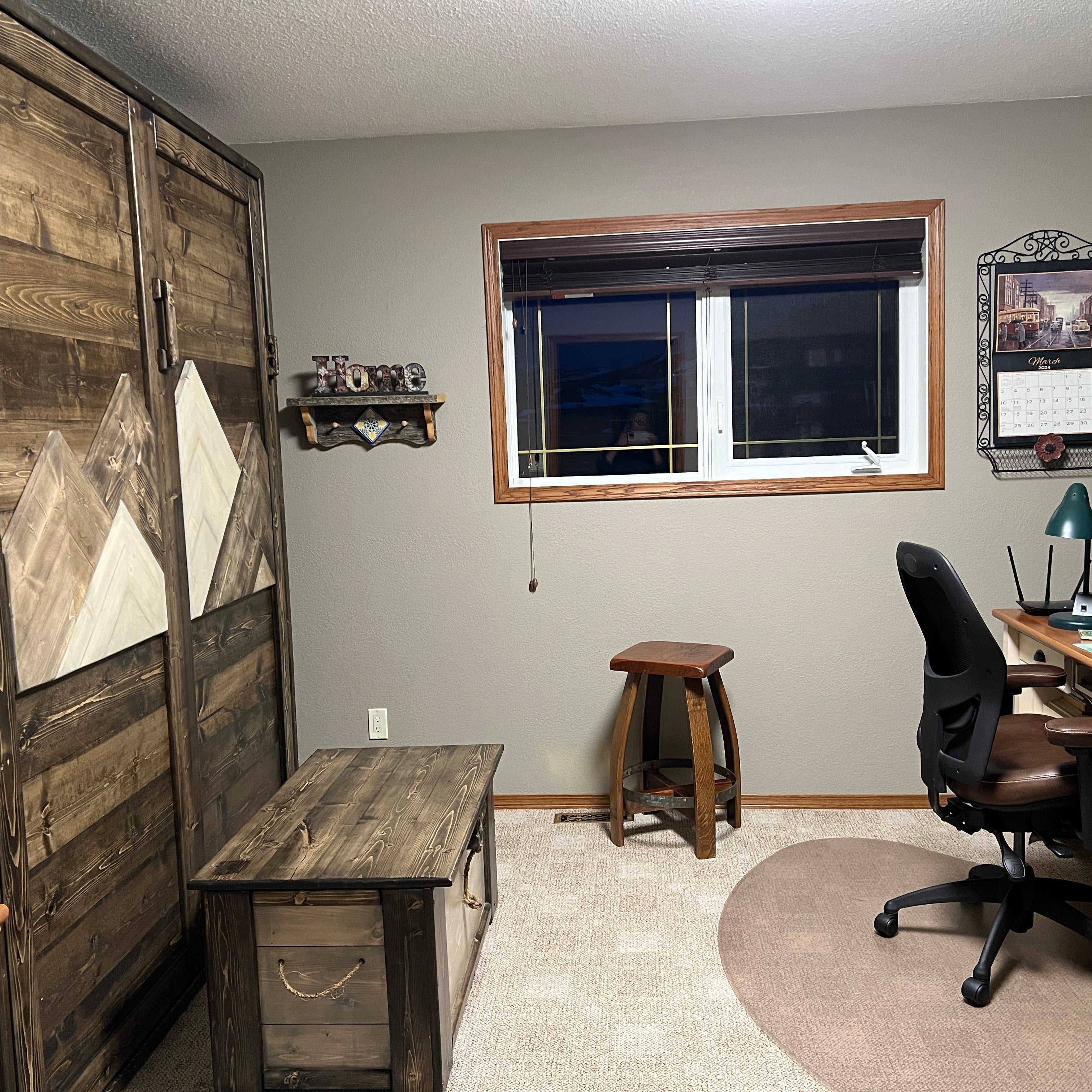 Queen Murphy Bed - Gray Mountains - Kootenay Murphy Beds