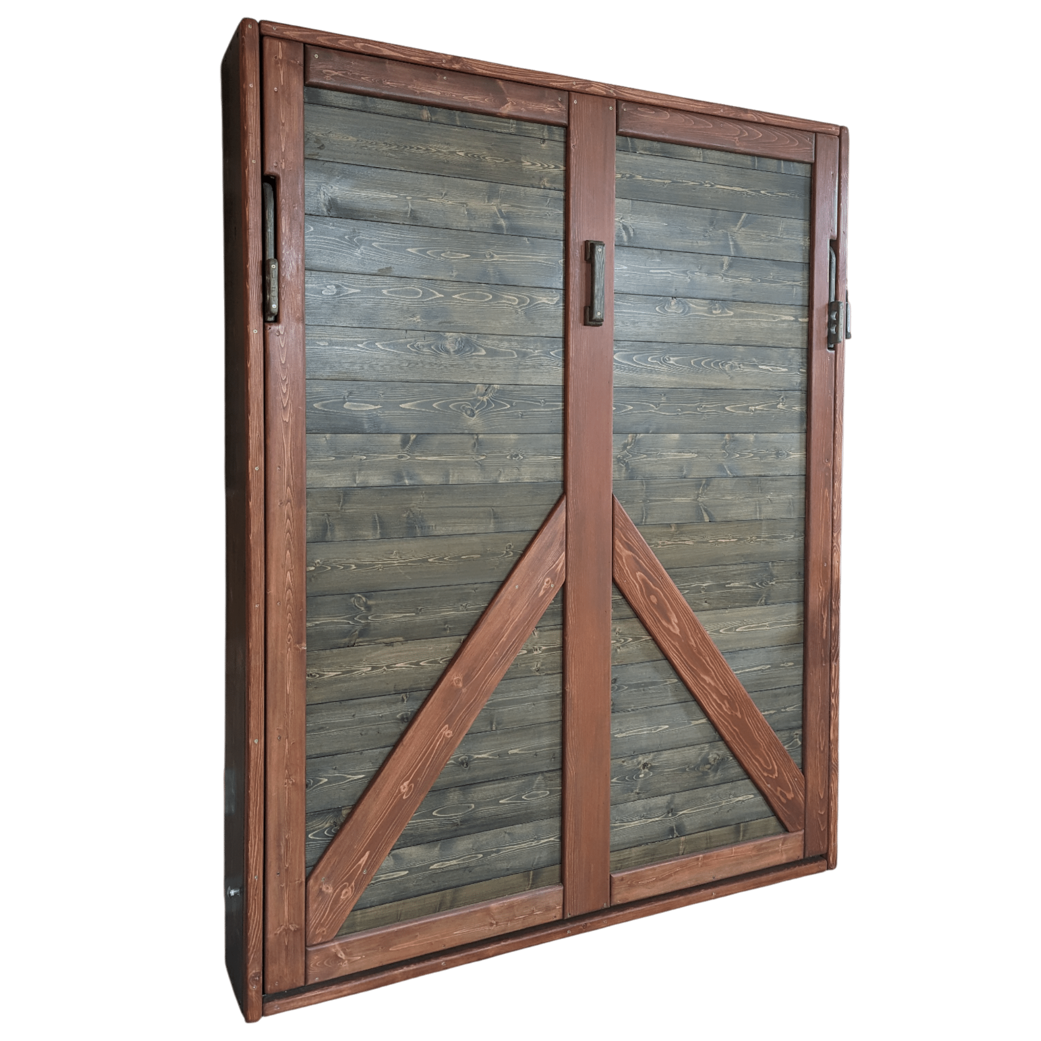 Queen Murphy Bed - Rustic Brown - Kootenay Murphy Beds