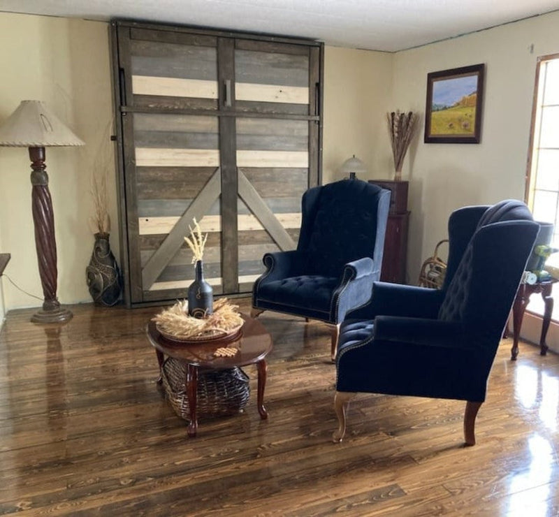 Queen Murphy Bed - Signature Blue - Kootenay Murphy Beds