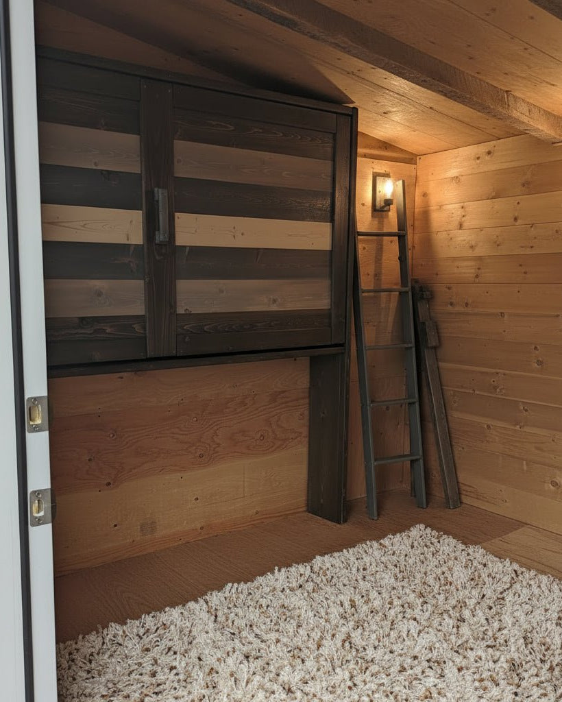 Signature Blue Twin Murphy Loft Bed - Kootenay Murphy Beds