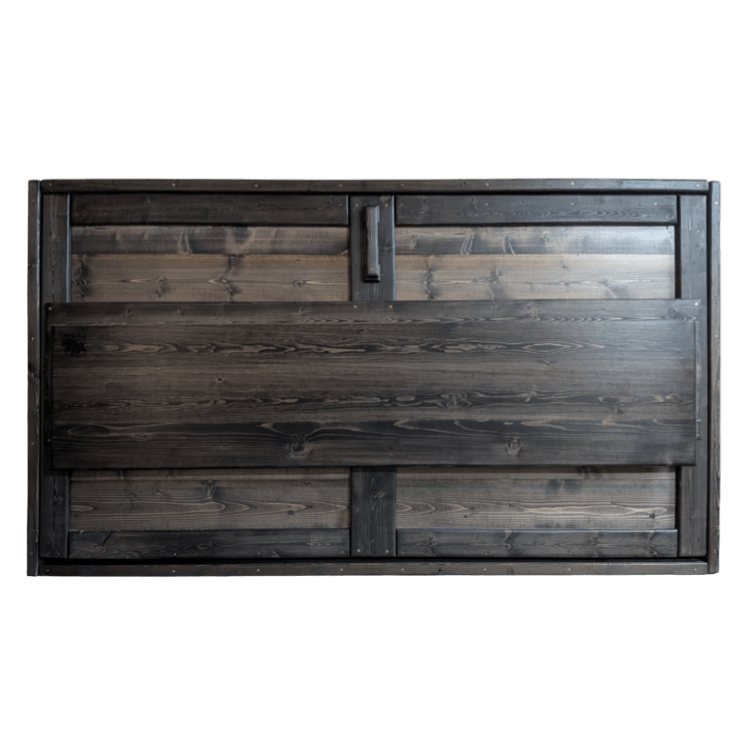 Twin Murphy Bed Horizontal with Desk - Charcoal - Kootenay Murphy Beds