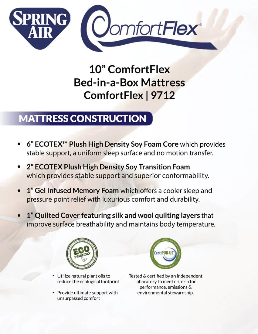 ComfortFlex Memory Foam Mattress - 10" - Kootenay Murphy Beds