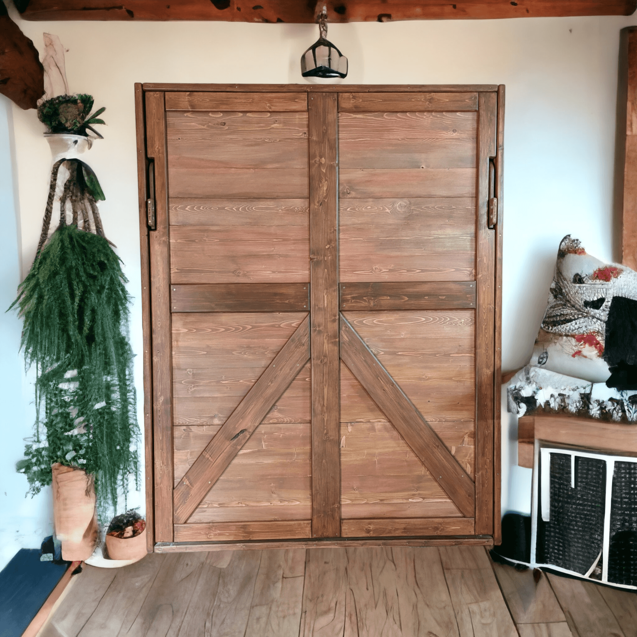 Double Murphy Bed - Earthy Tones - Kootenay Murphy Beds