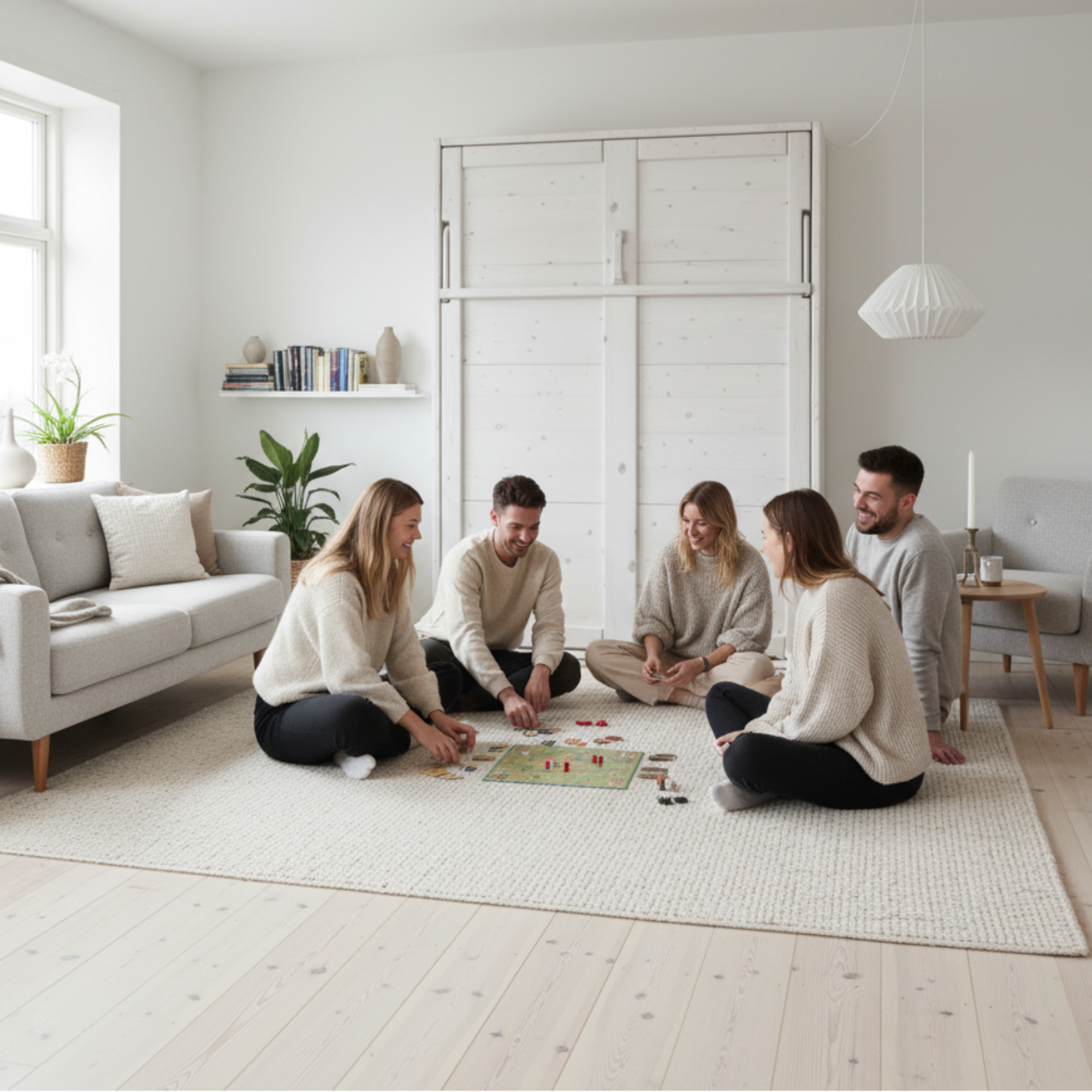 Double Murphy Bed - White Wash - Kootenay Murphy Beds