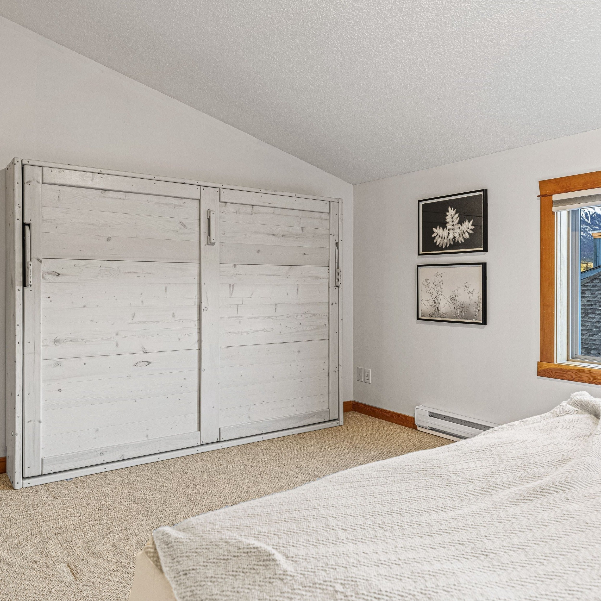 White Horizontal Murphy Bed  Canadian Real Wood Wall Beds