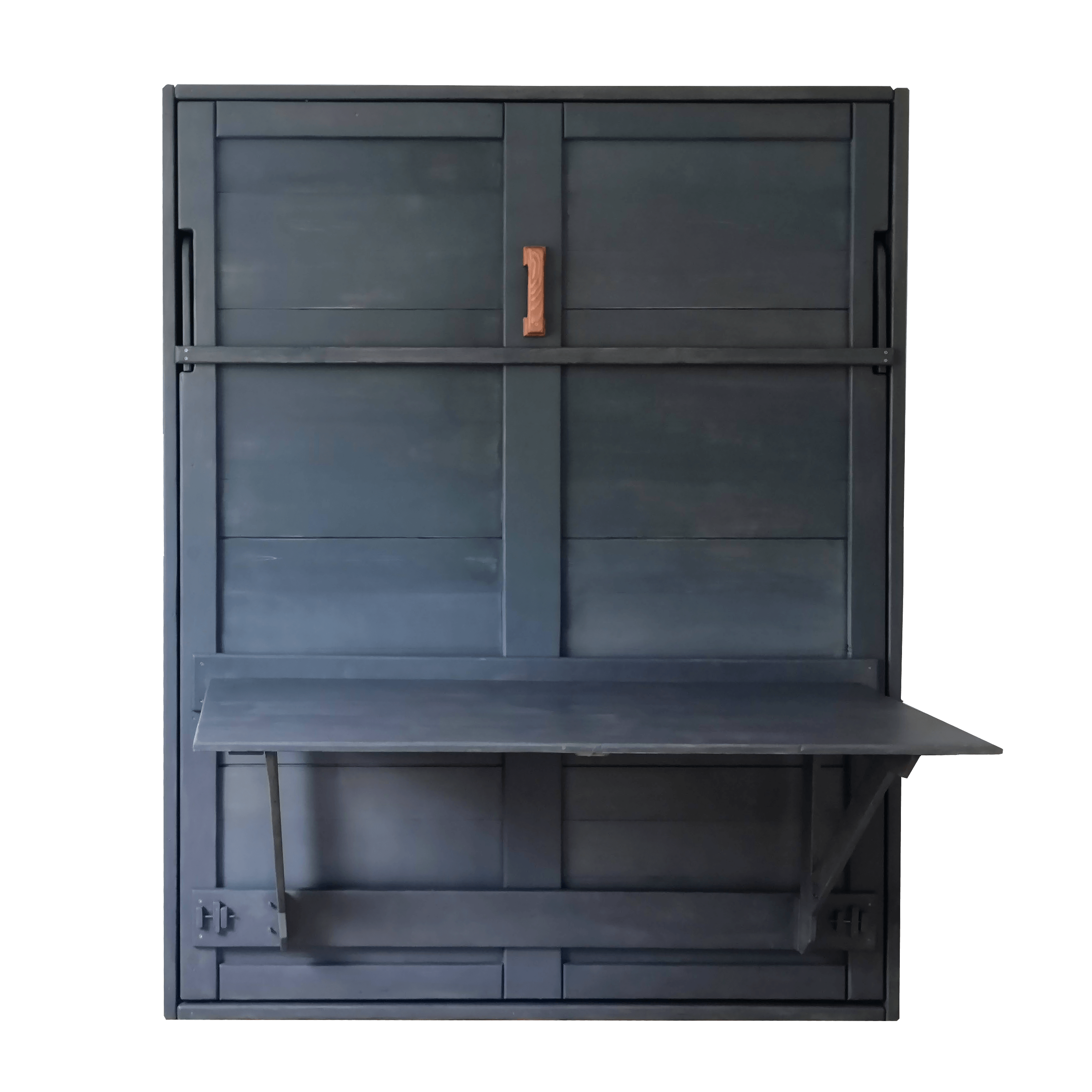 Murphy Bed With Desk - Blue