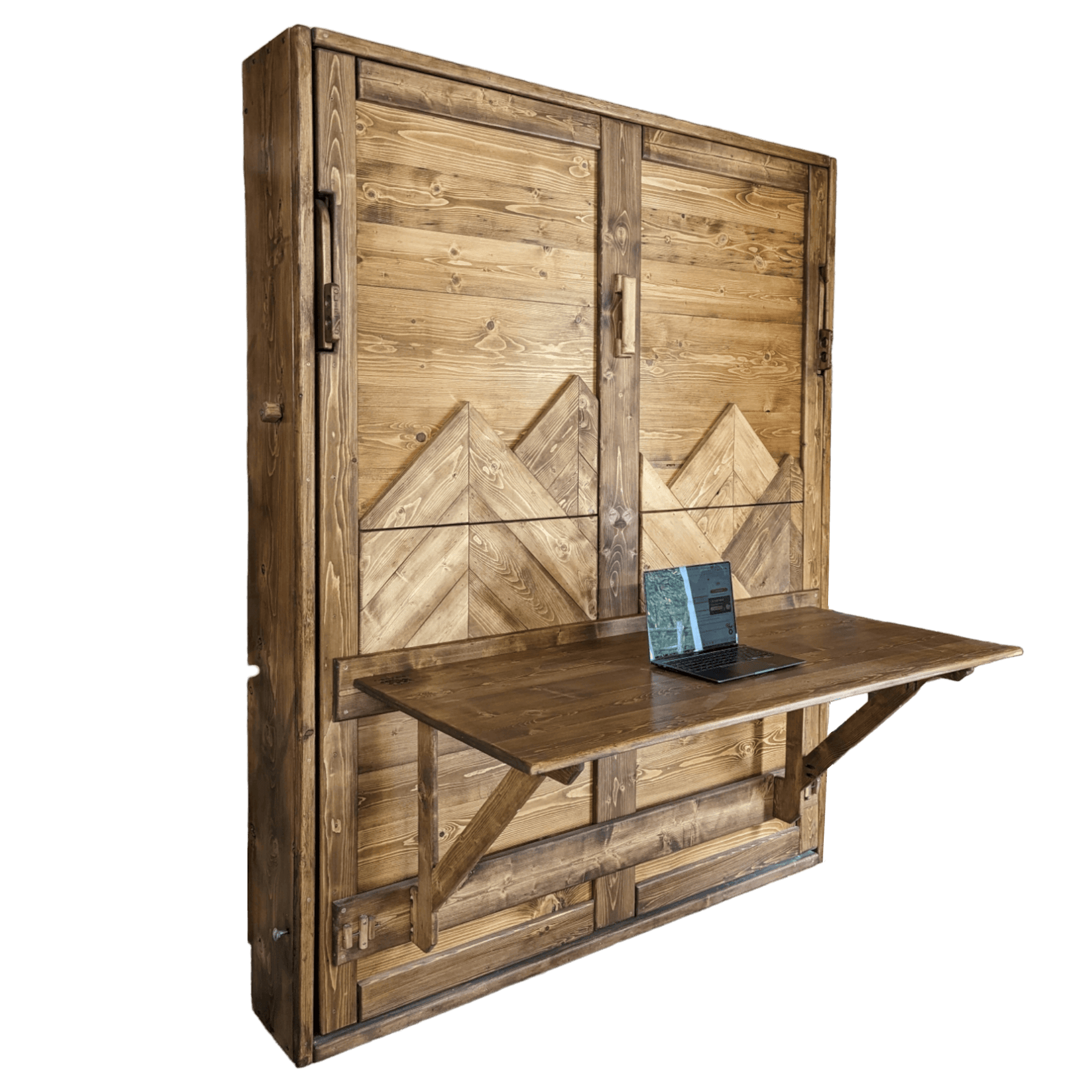 Brown Mountains Murphy Bed With Desk Maximize Space For Remote Work