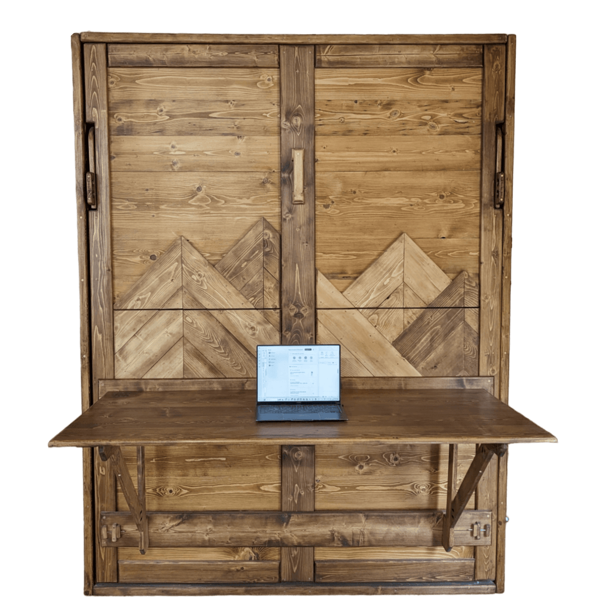 Brown Mountains Murphy Bed With Desk Maximize Space For Remote Work