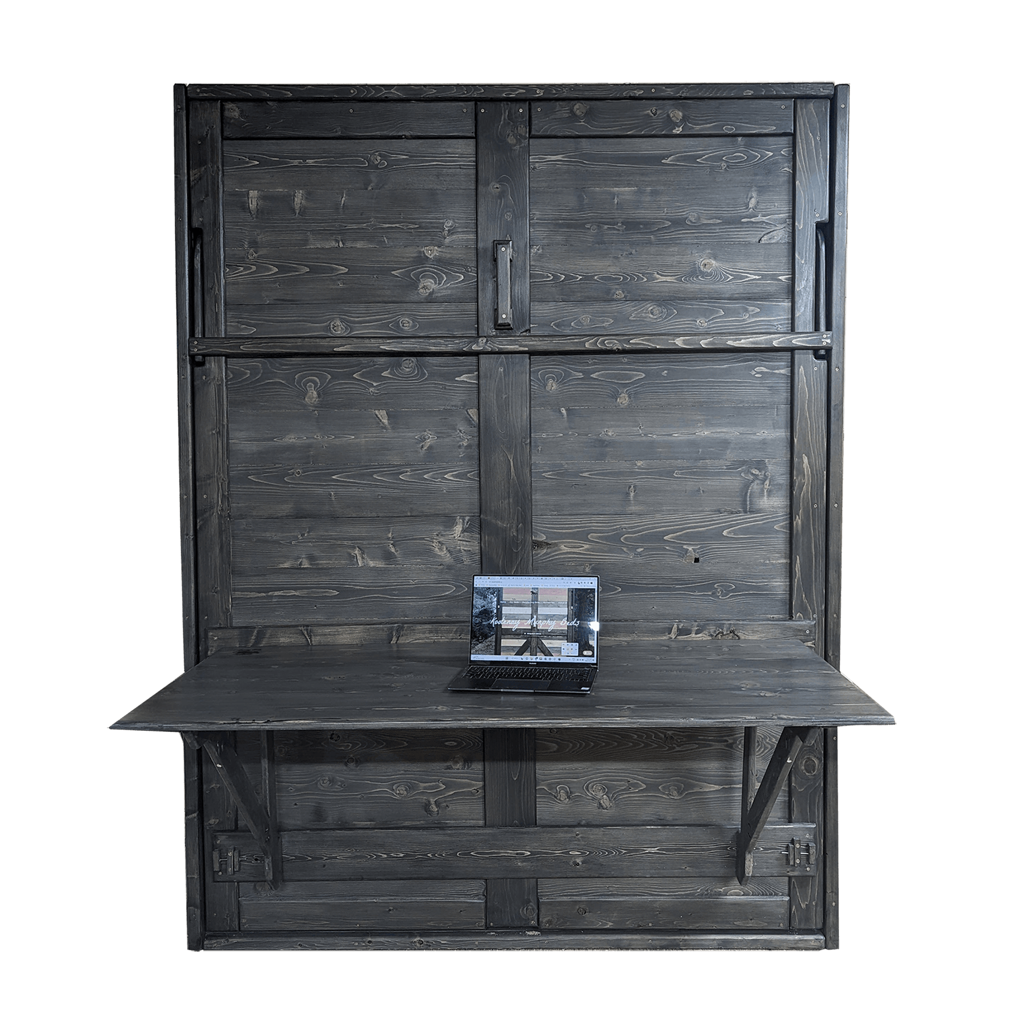 Murphy Bed With Desk - Charcoal - Kootenay Murphy Beds