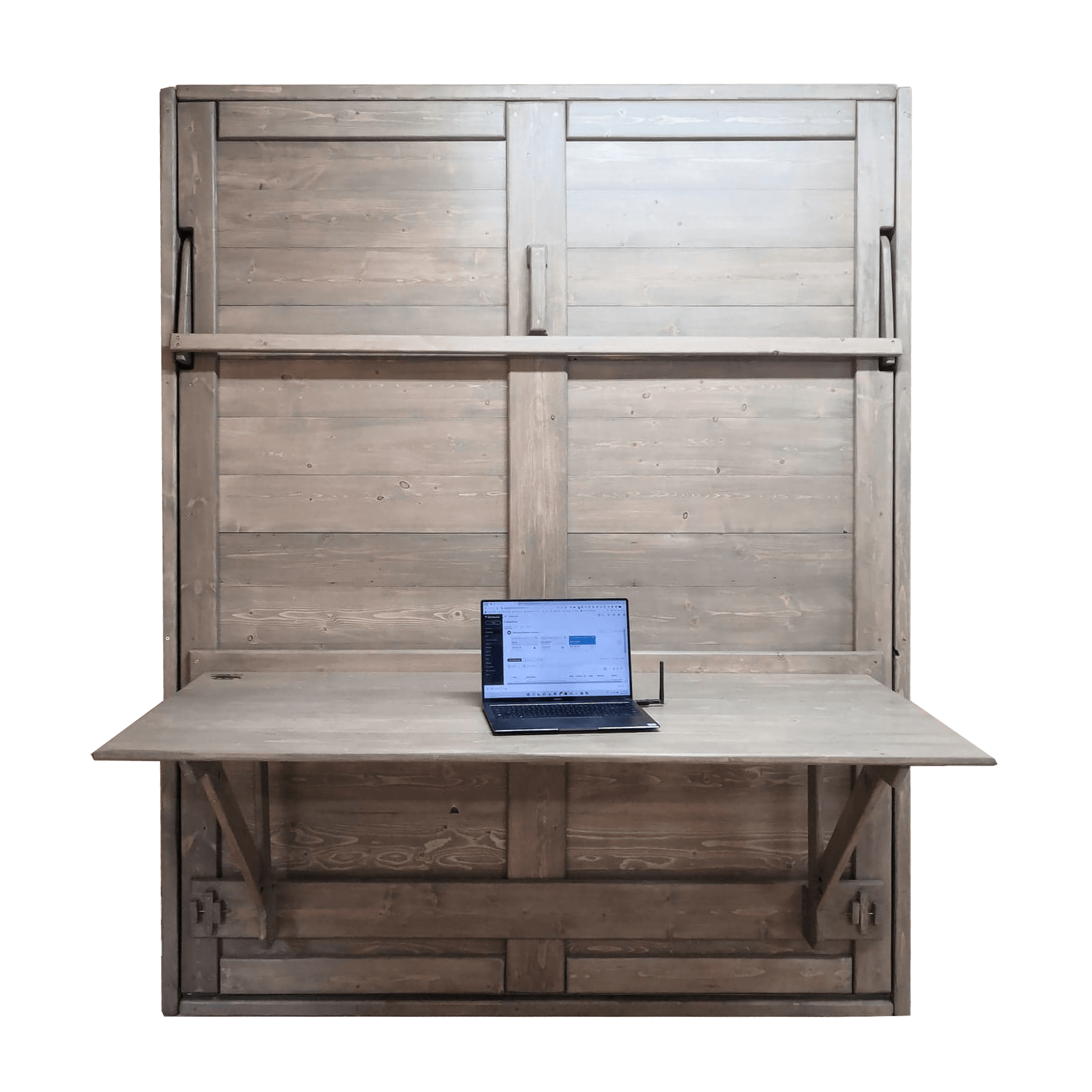 Sandstone Murphy Bed with Desk Guestroom and Office