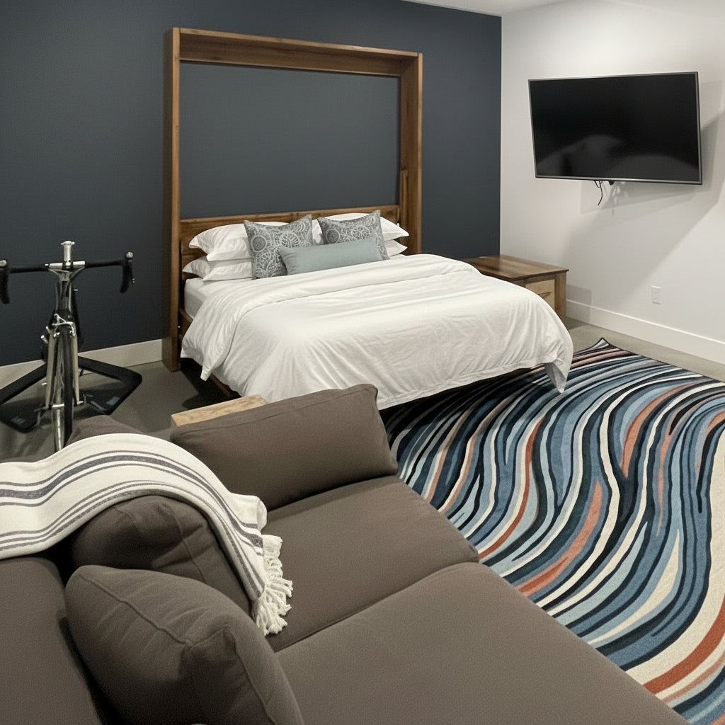 Murphy Bed With Desk - Walnut