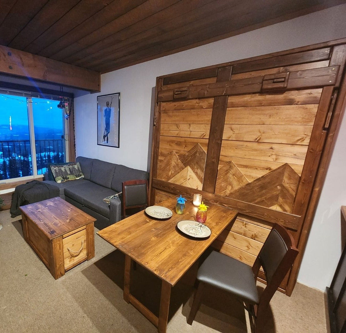 Brown Mountains Murphy Bed With Table | Maximize Your Space For Romance
