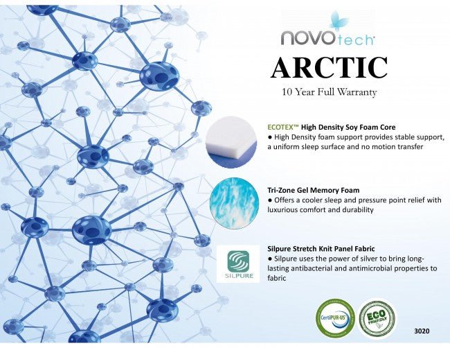 7.5" Twin Novotech Arctic Gel Memory Foam Mattress