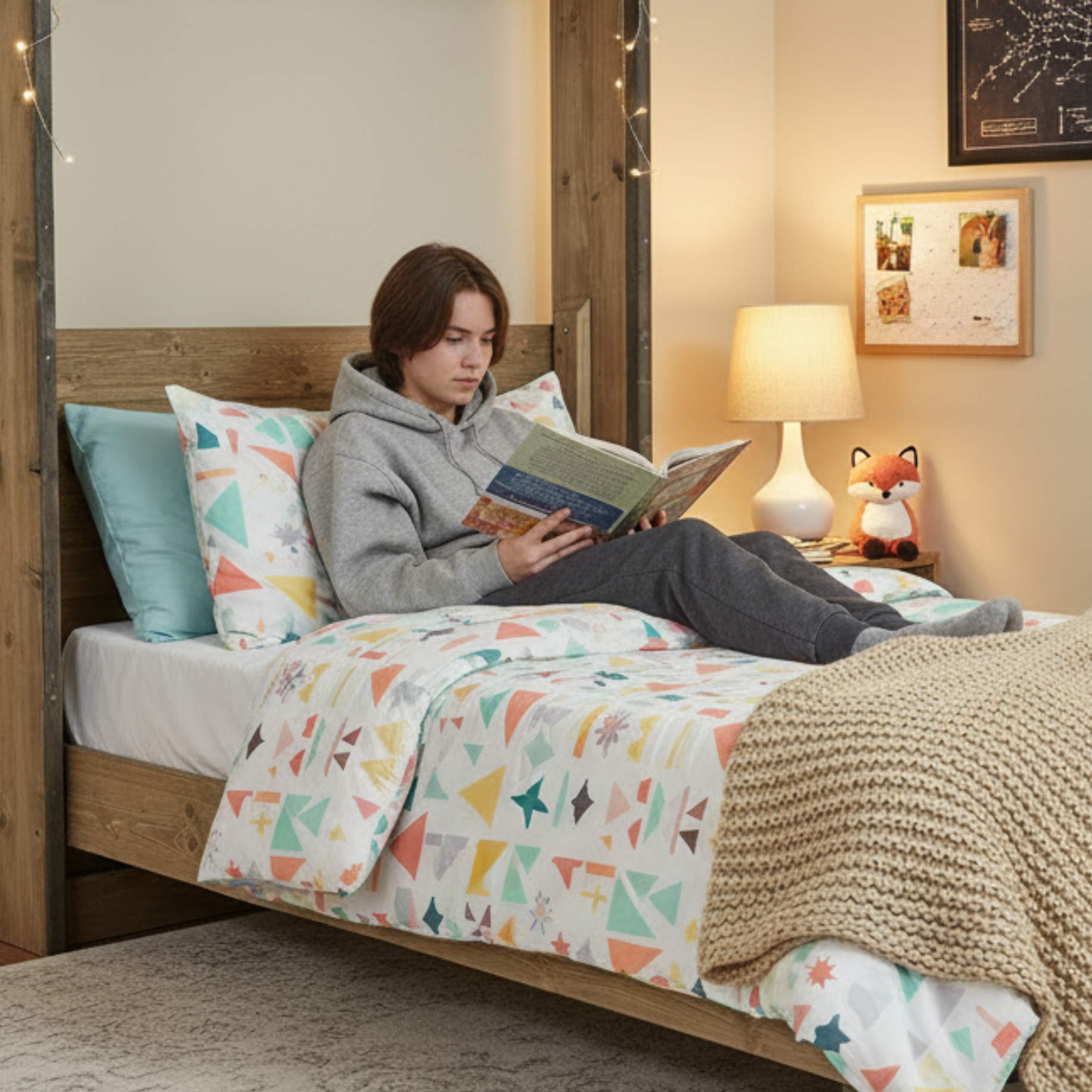 Twin Vertical Murphy Bed - Walnut & Brown - Kootenay Murphy Beds