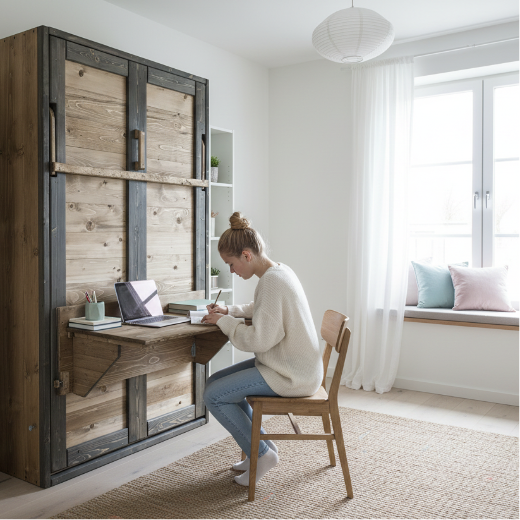 Twin Vertical -Walnut - Kootenay Murphy Beds